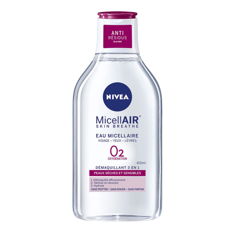 Nivea - eau micellaire peaux sèches et sensibles - 400 ml