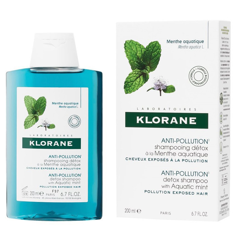 Klorane shampooing détox à la menthe aquatique bio 200ml
